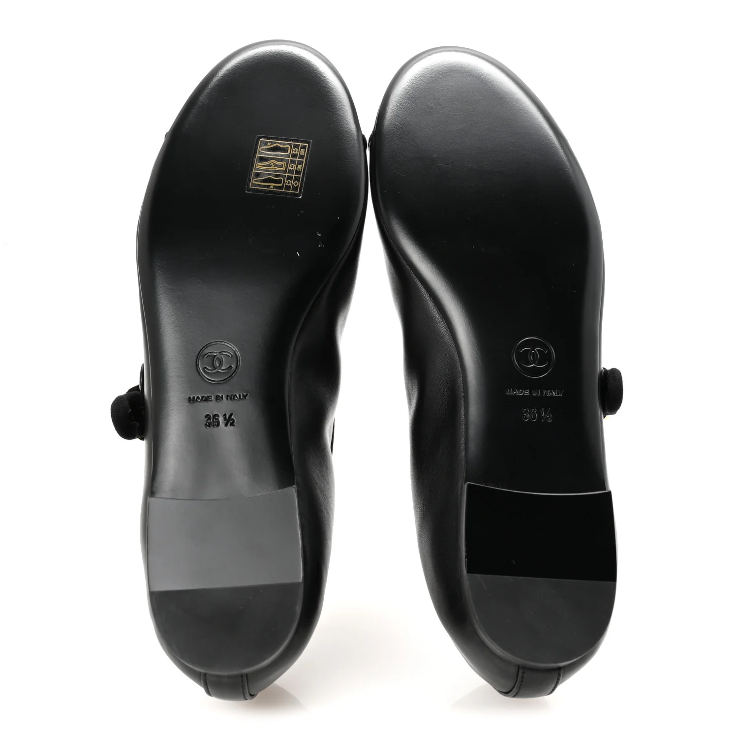 Lambskin Mary Jane Flats 36.5 Black - Top Club