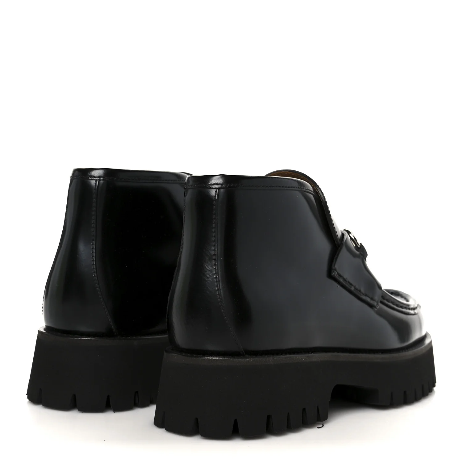 Cordovan Lux Womens Horsebit Platform Ankle Boots 38 Black - Top Club