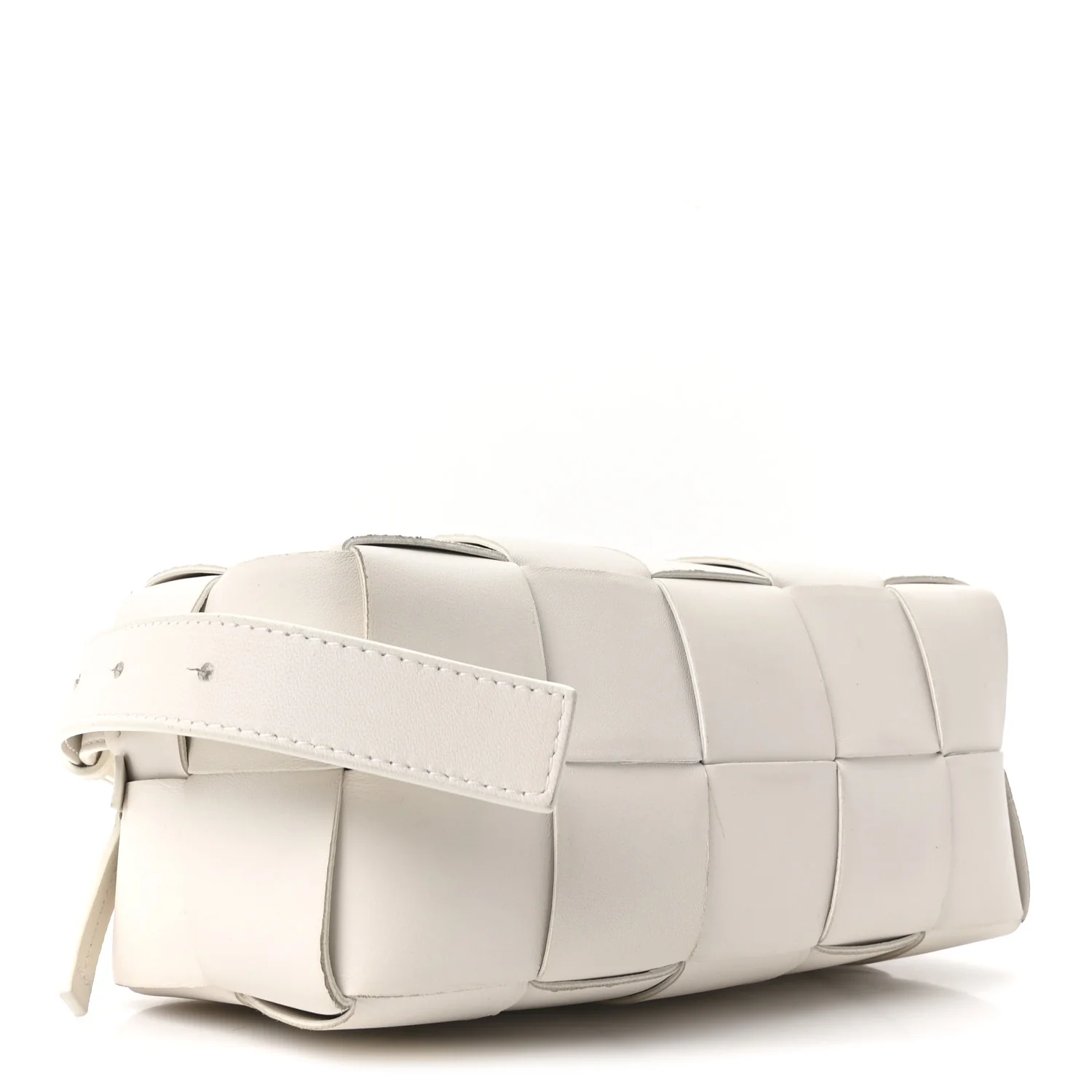 Lambskin Maxi Intrecciato Small Brick Cassette Bag White - Top Club
