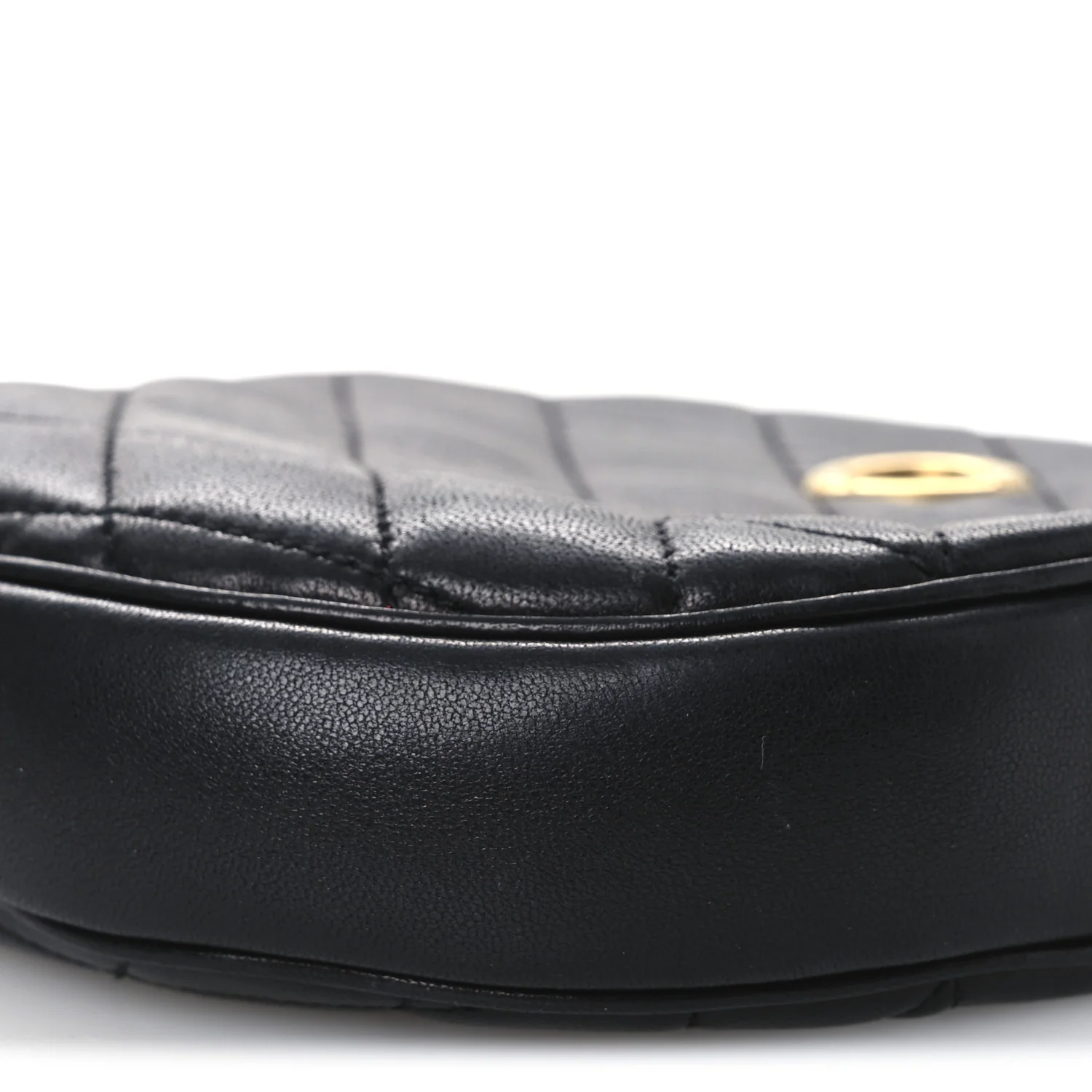 Lambskin Quilted Round Le Maillon Round Tassel Chain Crossbody Bag Black - Top Club