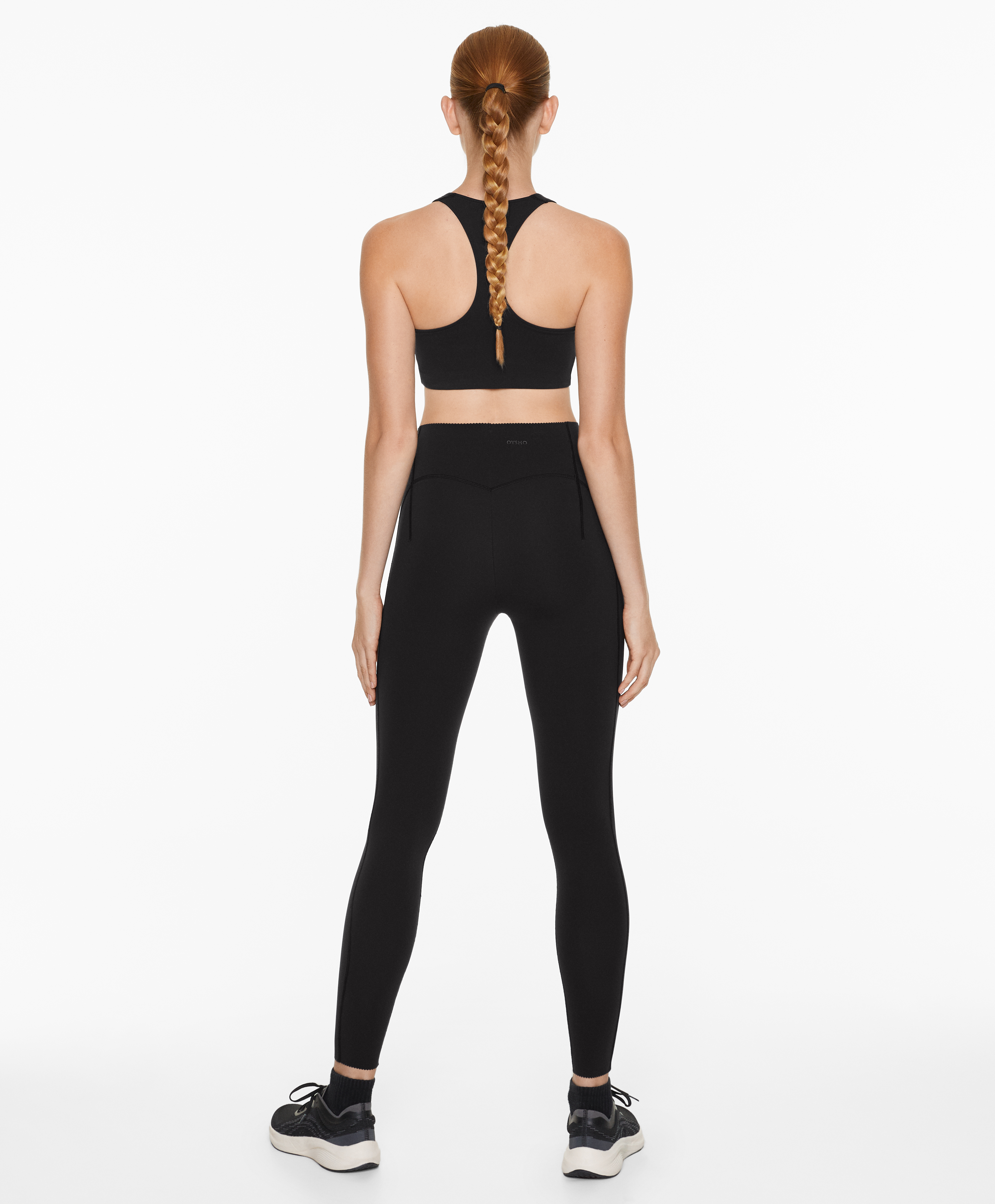 OYSHO Medium support compressive sports bra with trim