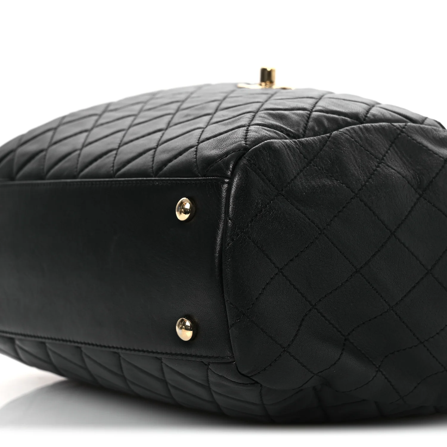 Lambskin Quilted Drawstring Bag Black - Top Club