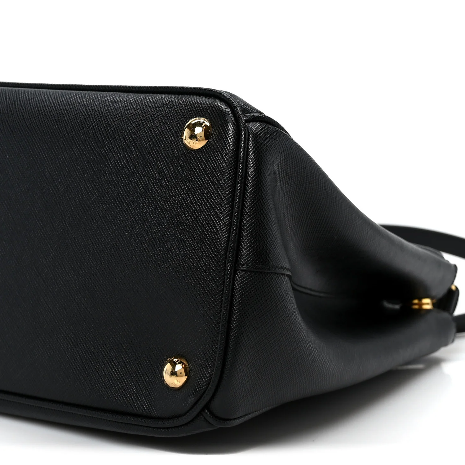 Saffiano Medium Galleria Double Zip Tote Black - Top Club