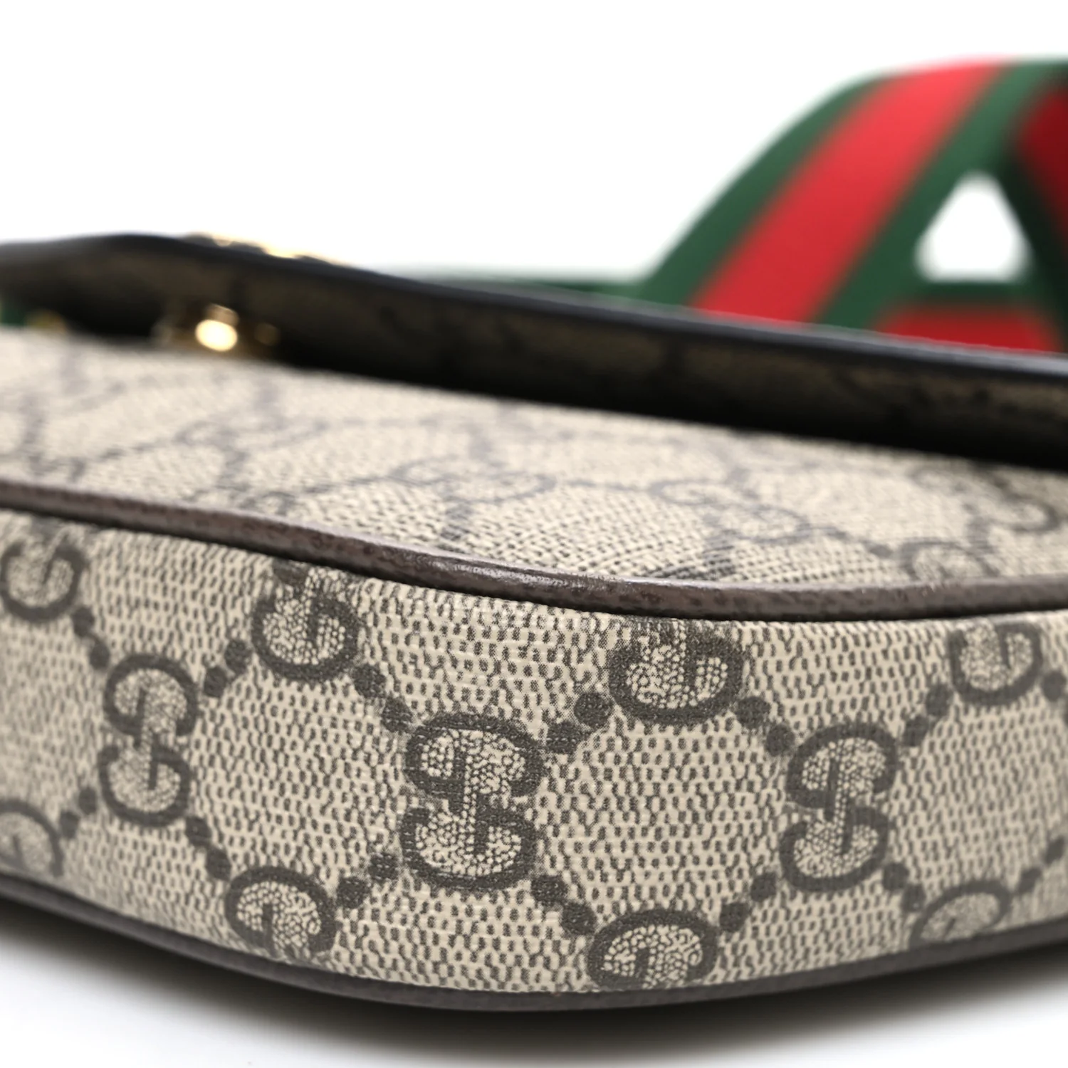 GG Supreme Monogram Textured Dollar Calfskin Web Mini Ophidia Envelope Shoulder Bag Beige Ebony New Acero - Top Club