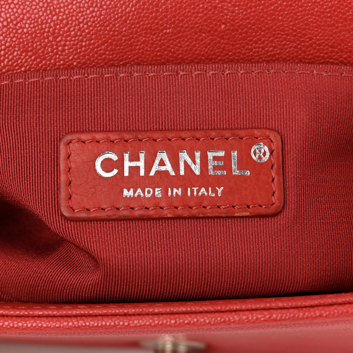 Caviar Quilted Small Boy Flap Red - Top Club