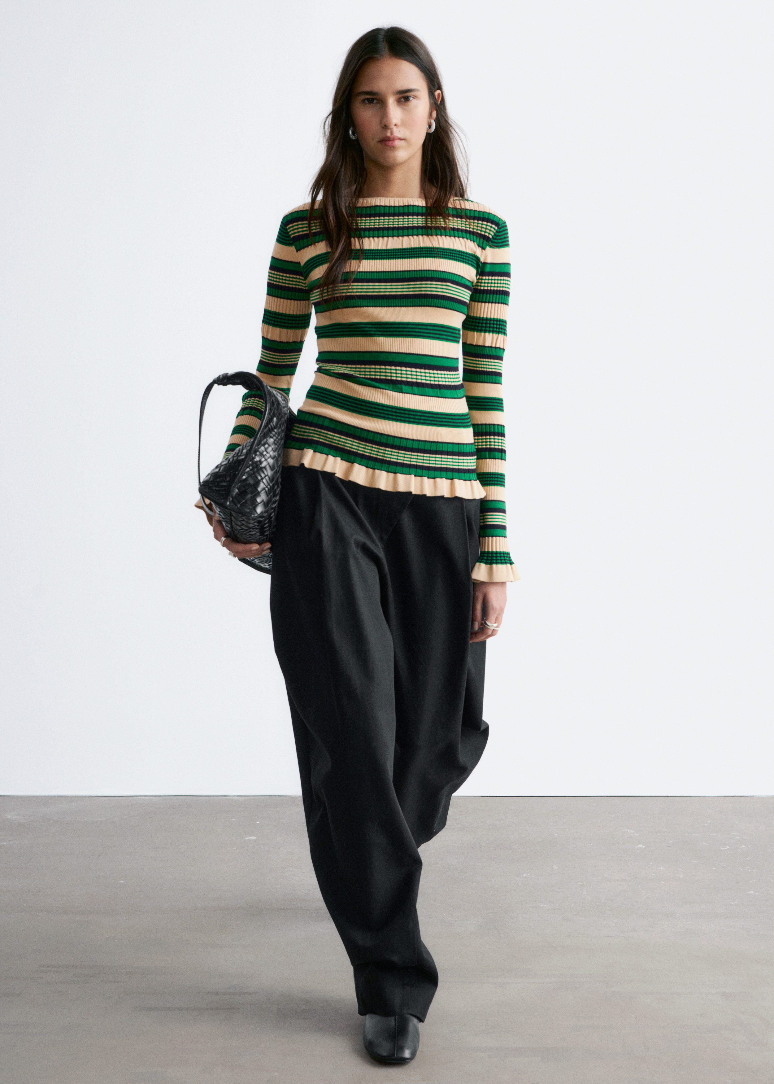 & Other Stories LONG-SLEEVE RIBBED TOP