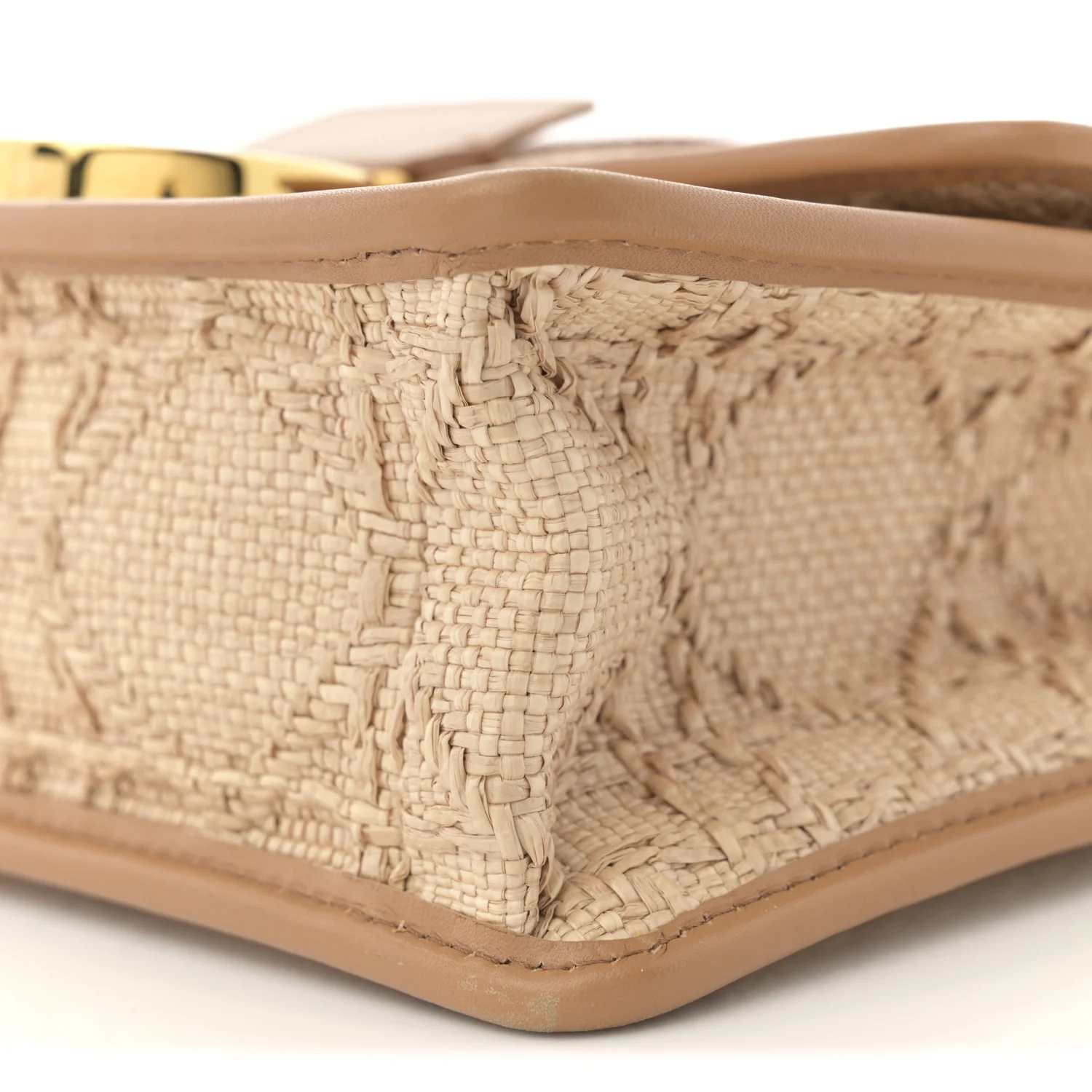 Raffia Calfskin 30 Montaigne Flap Bag Beige - Top Club