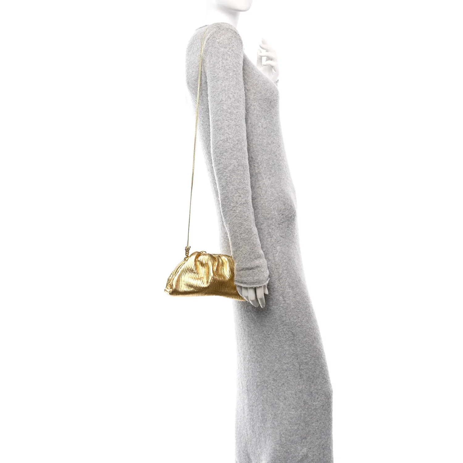 Metallic Bark Calfskin The Mini Pouch Gold