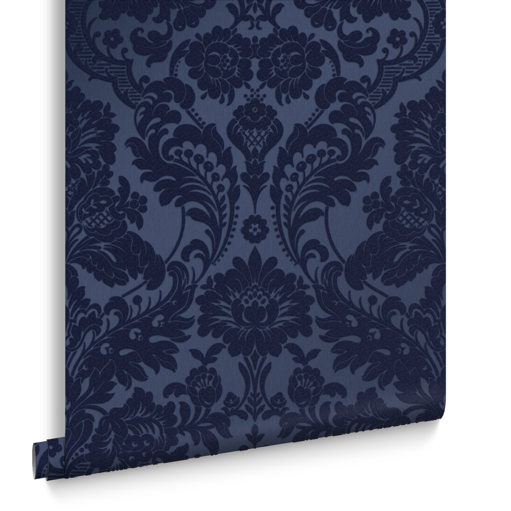 Graham & Brown  vliesbehang  Gothic Damask Flock Cobalt Graham & Brown  vliesbehang  Gothic Damask Flock Cobalt