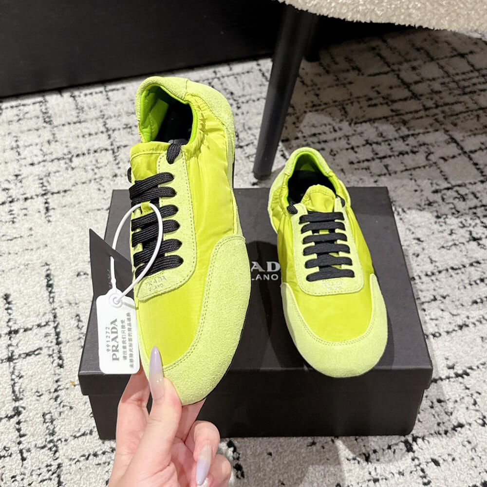PRADA Collapse Re-Nylon and suede elasticized sneakers - Top Club