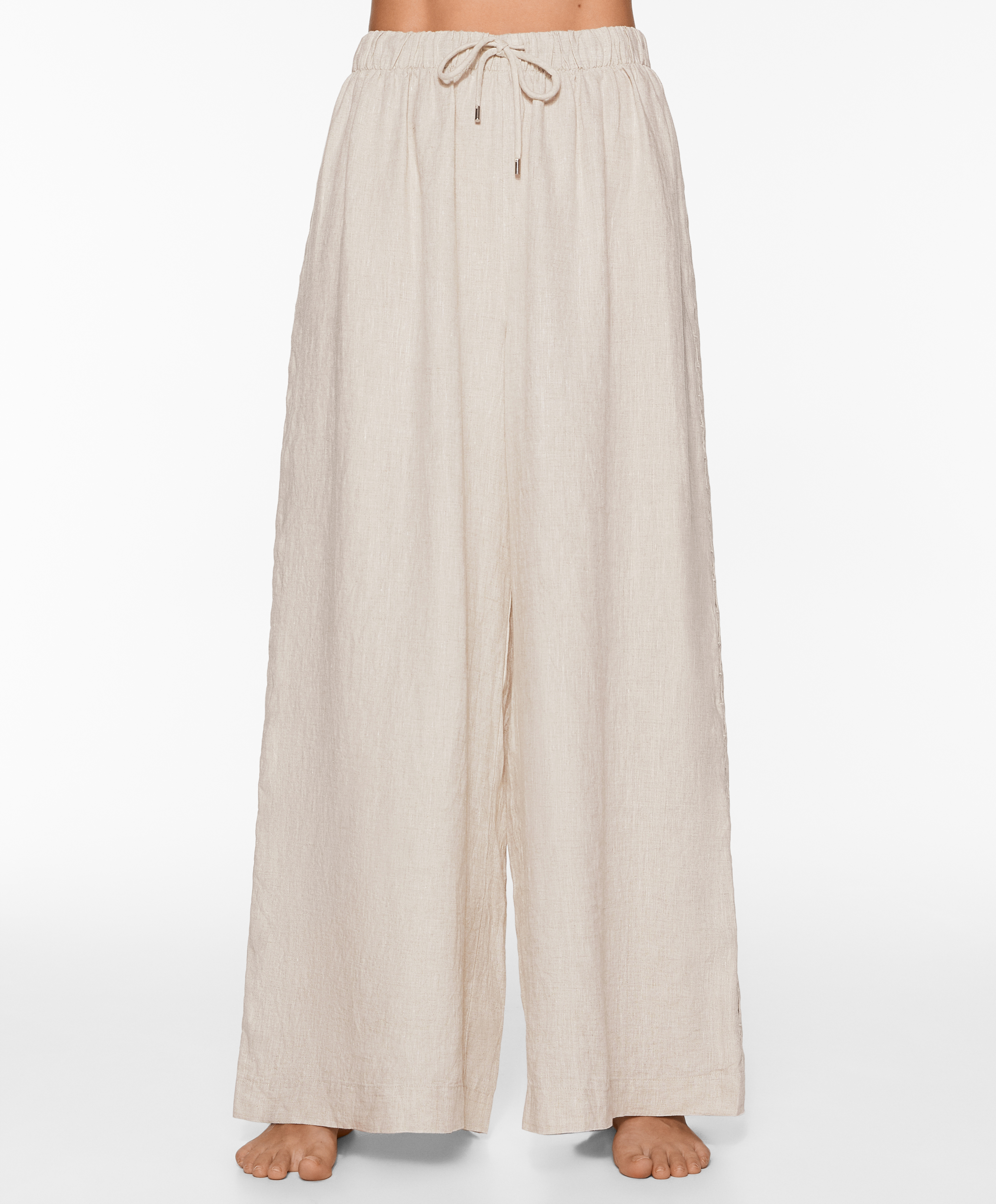 OYSHO Straight cut 100% linen trousers
