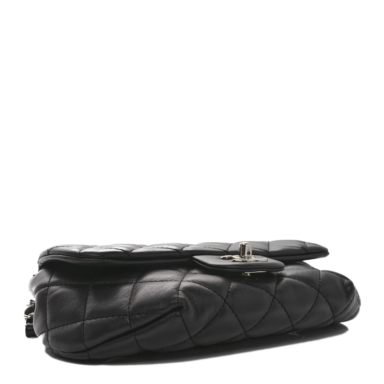 Calfskin Quilted CC Uniform Flap Belt Bag Black - Top Club