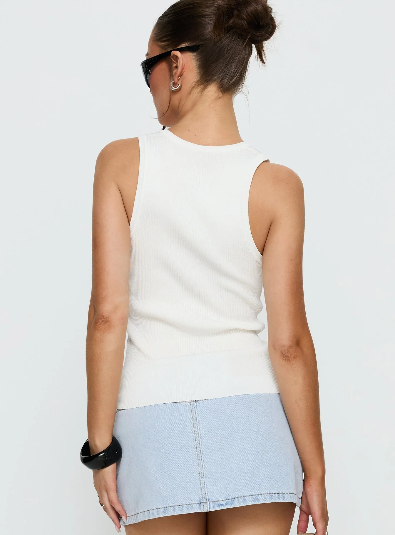 Kyrella Longline Tank Top White