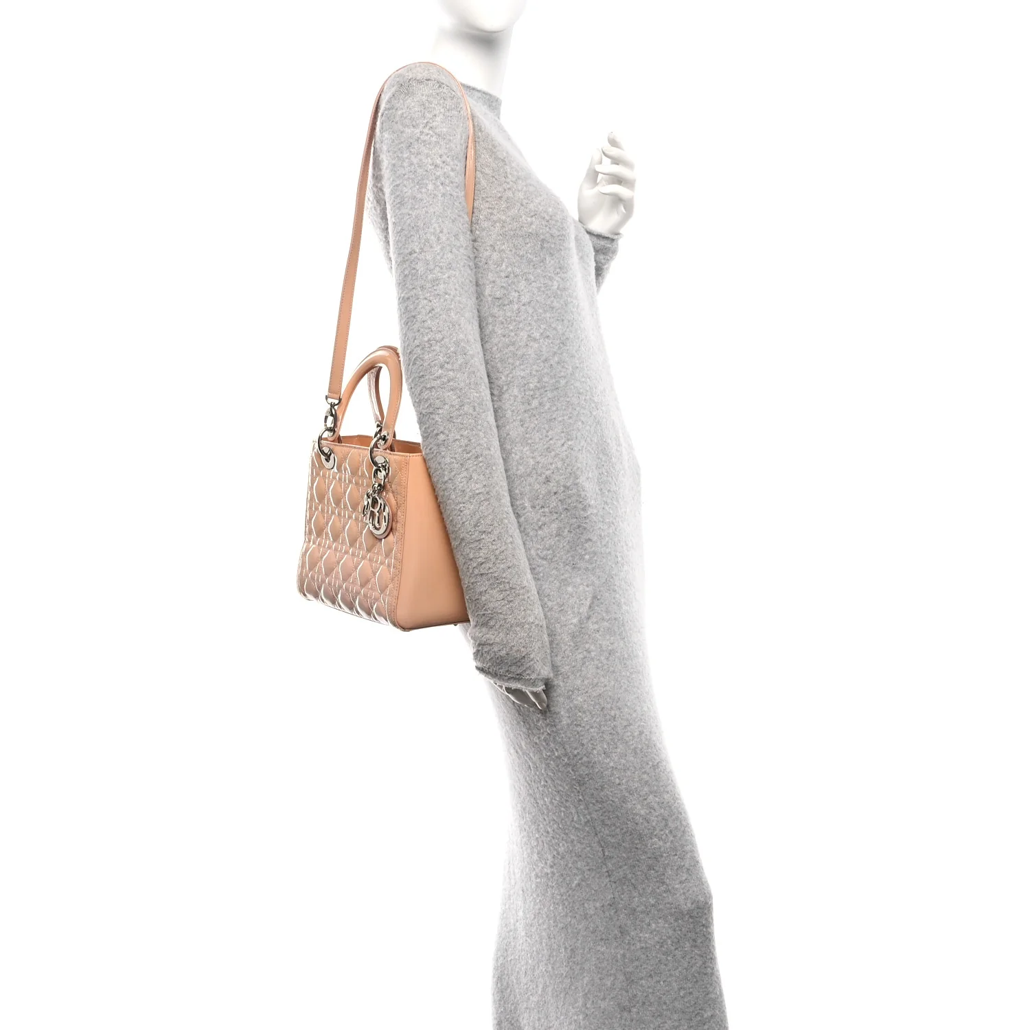 Patent Cannage Medium Lady Dior Rose Clair - Top Club