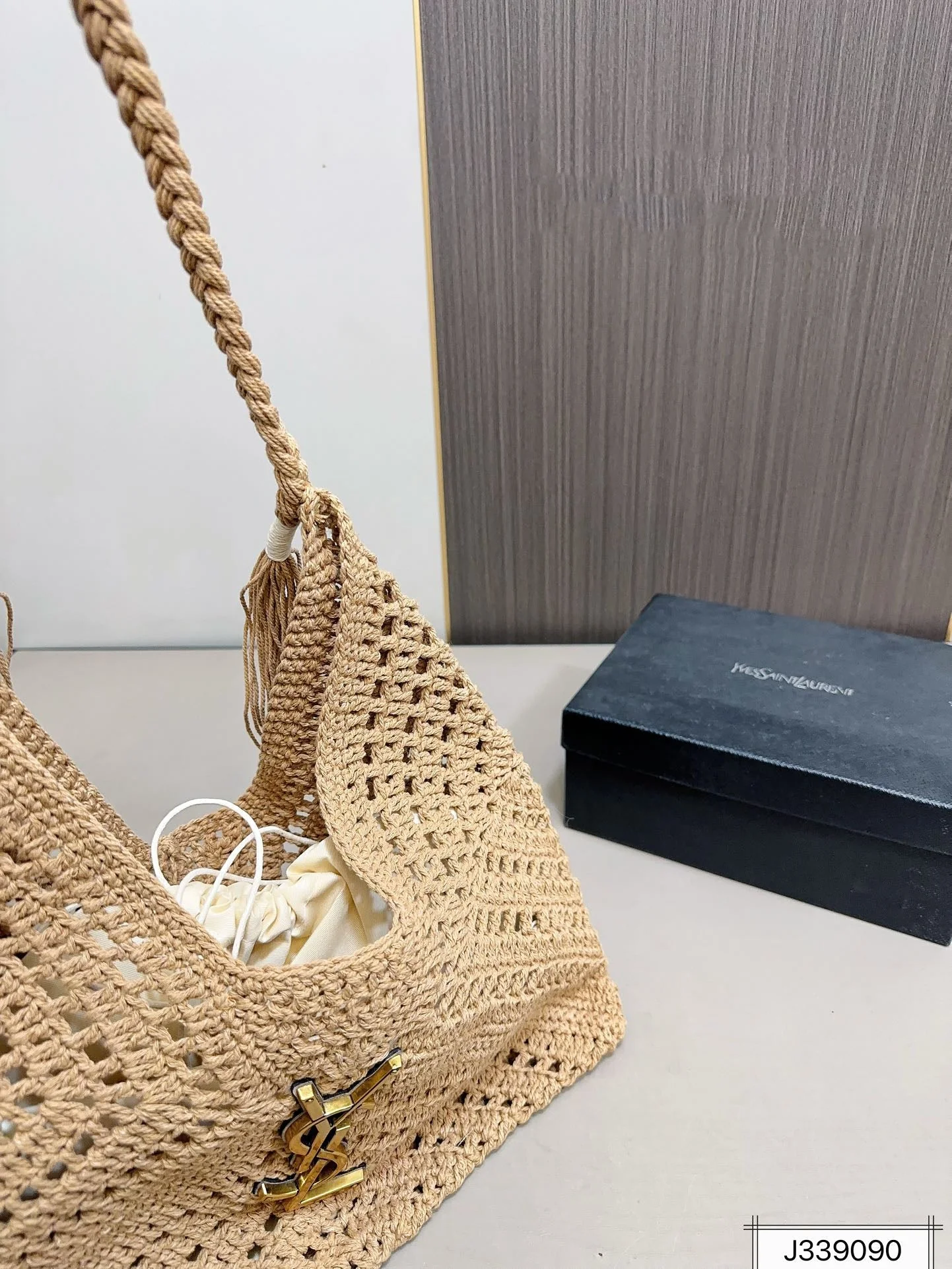 SAINT LAURENT YSL Raffia Tote Bag Beach Casual 37x22cm - Top Club