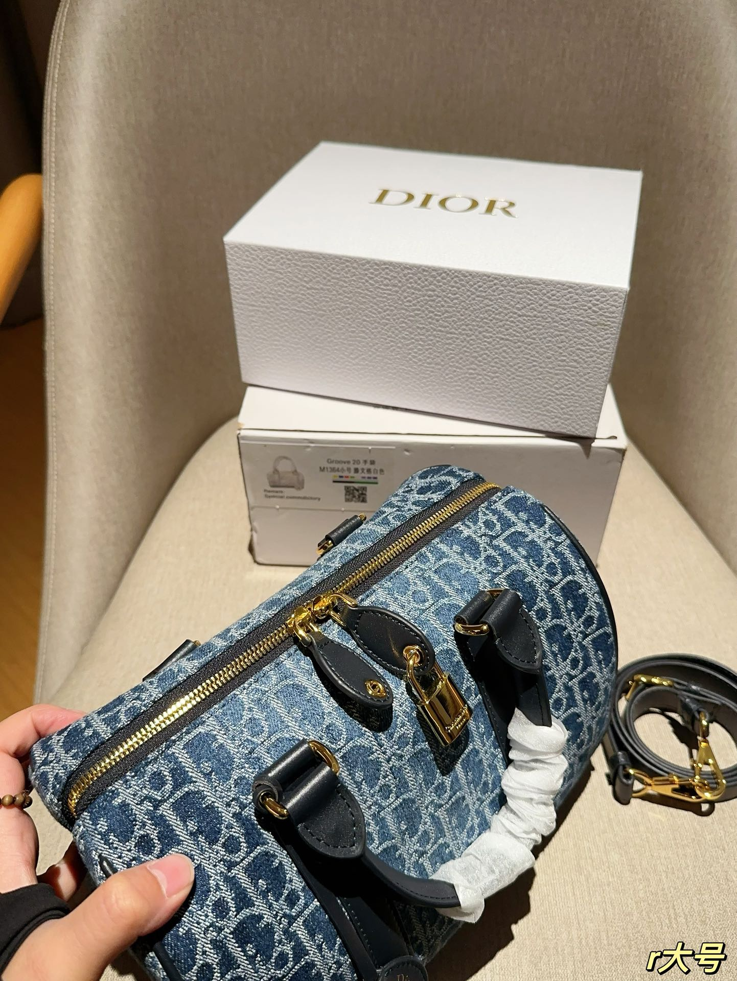 D Groove 20Denim Oblique denim bag - Top Club