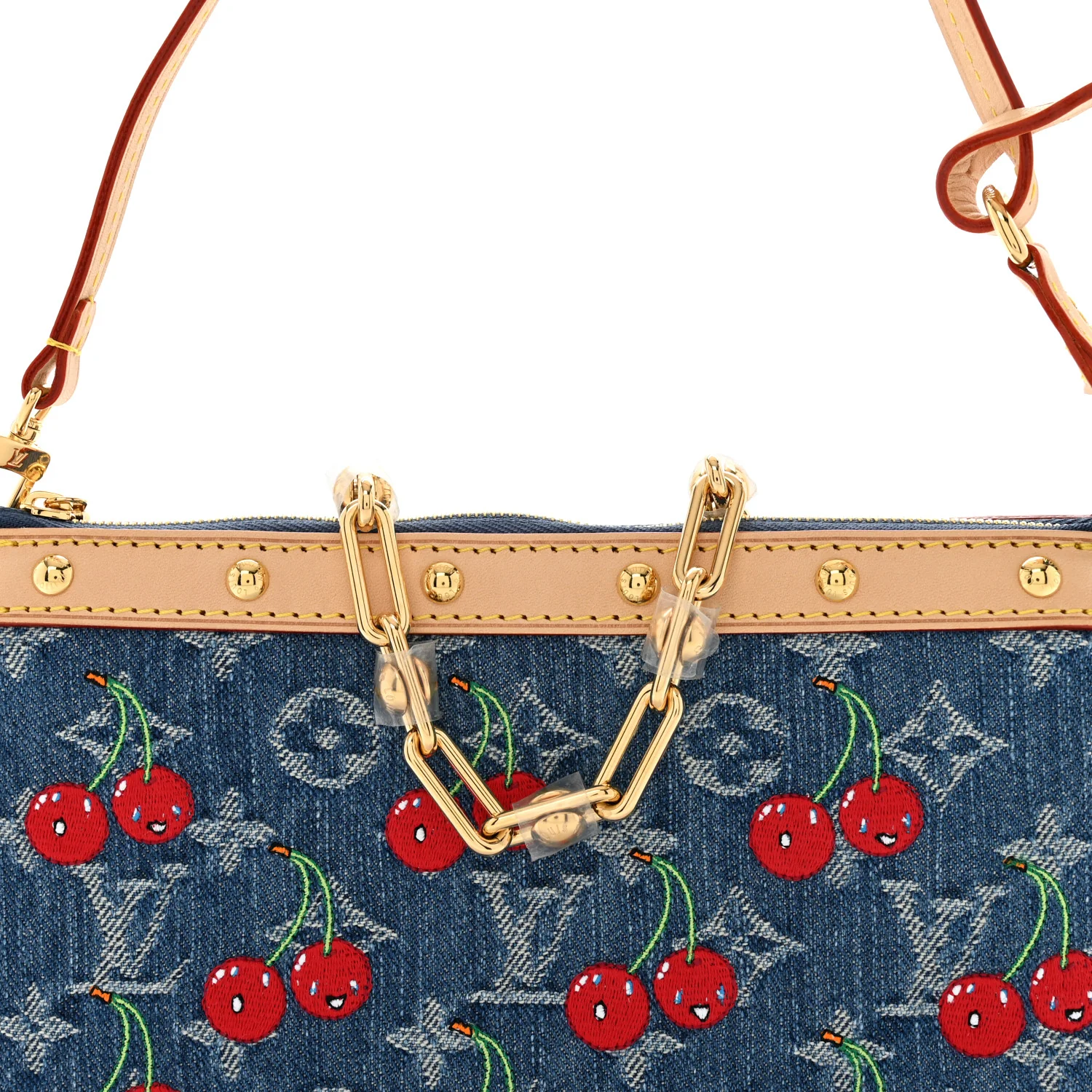 LV X TM Monogram Denim Cerises Pochette Accessories Blue - Top Club