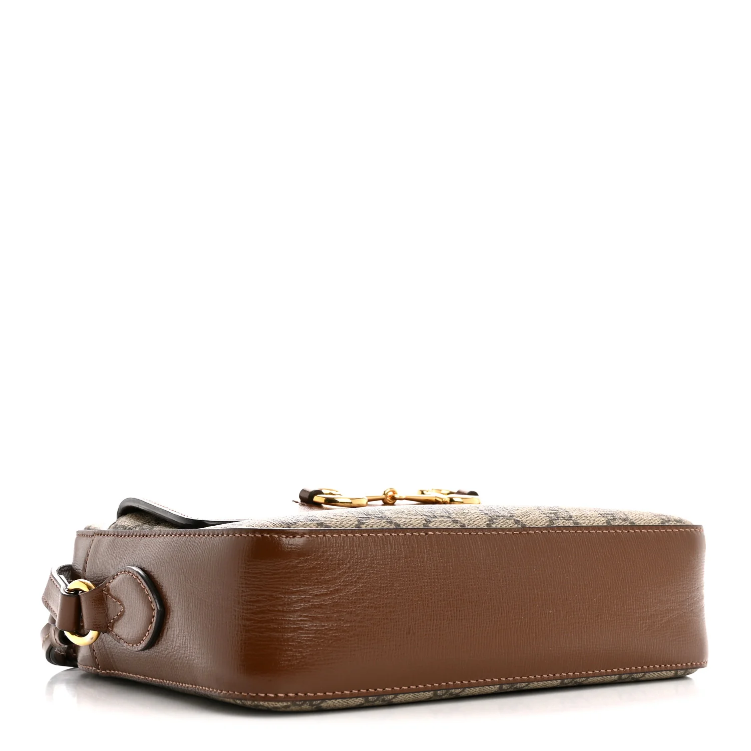 GG Supreme Monogram Small Horsebit 1955 Shoulder Bag Beige Brown Sugar - Top Club