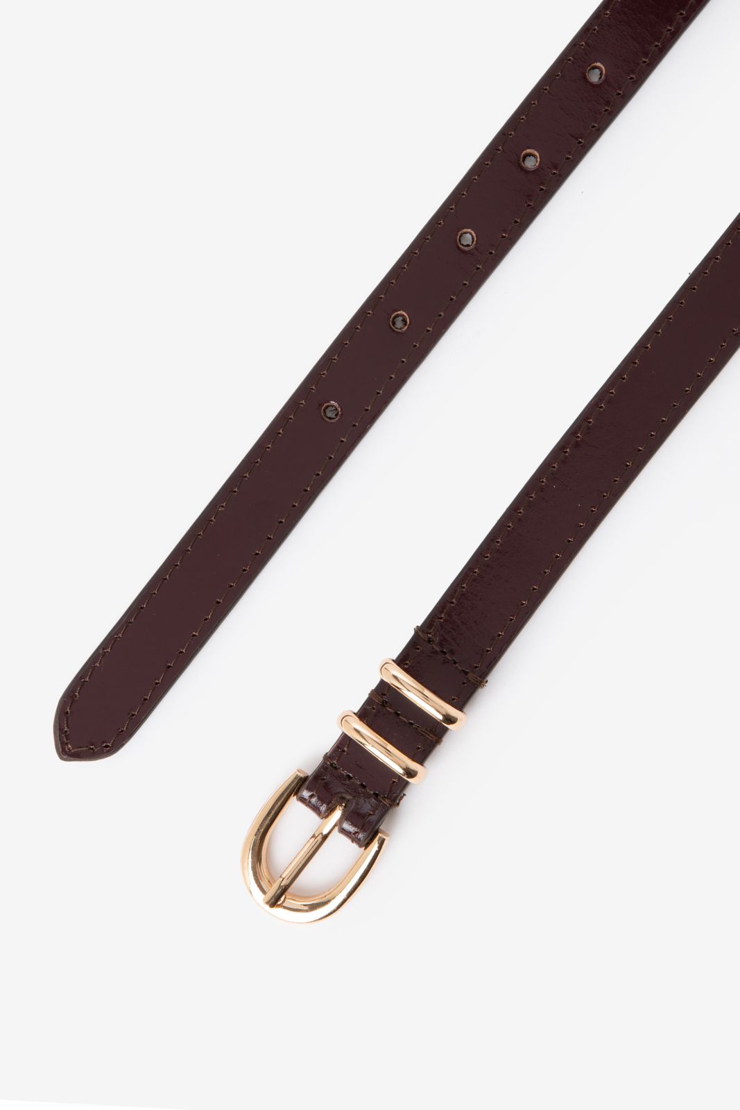 Donkerrode leren riem