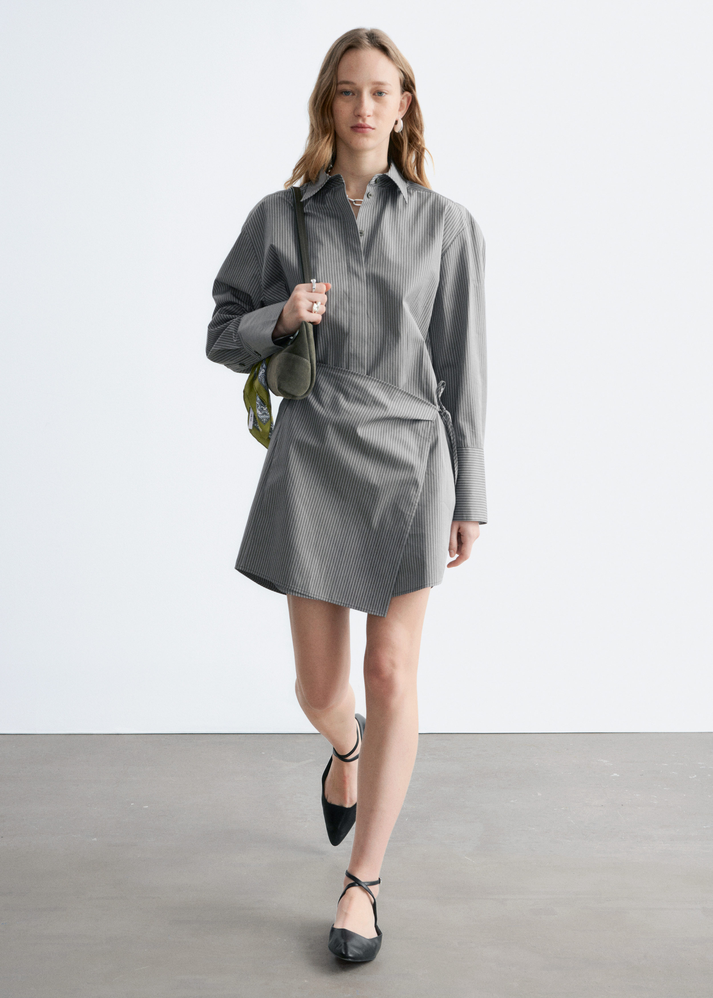 & Other Stories WRAP SHIRT MINI DRESS