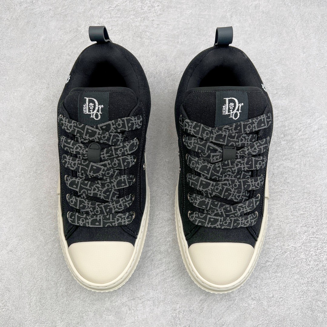 ERL Dior 迪奥 B23 帆布 徽标 低筒 休闲鞋 运动鞋 板鞋 男鞋 黑色 3SN292ZWC_H968 - Sneaker Replica Workshop