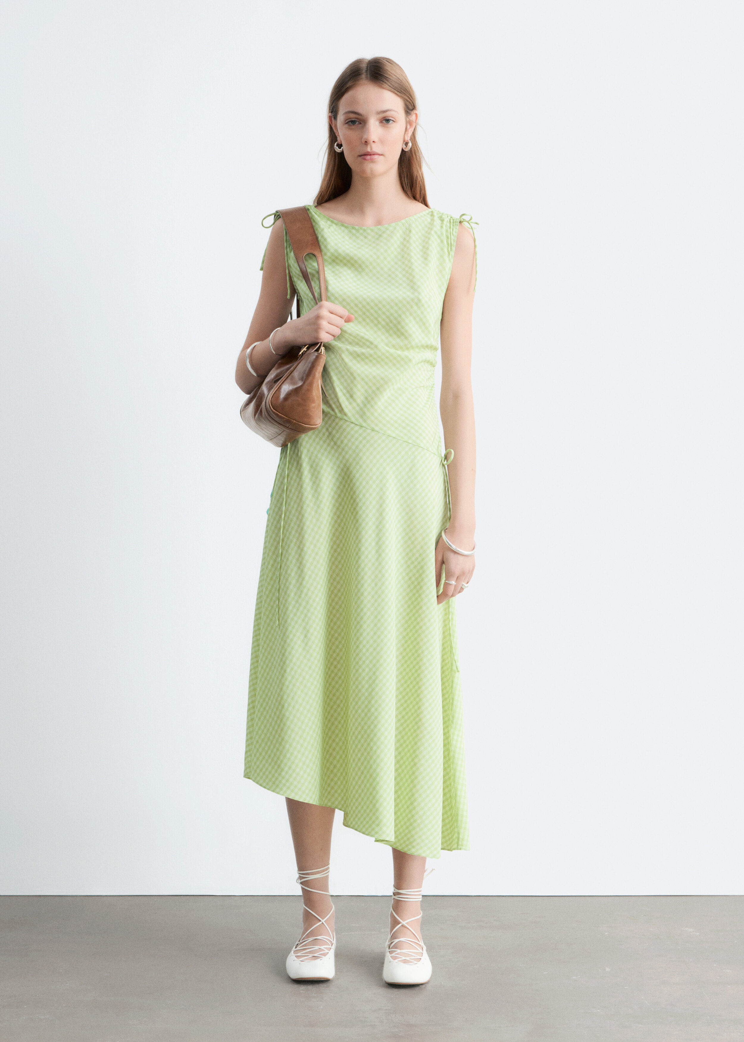 & Other Stories ASYMMETRIC DRAPED MIDI DRESS