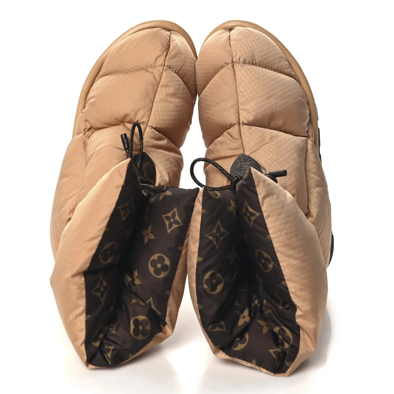 Nylon Monogram Pillow Comfort Ankle Boot 39 Beige