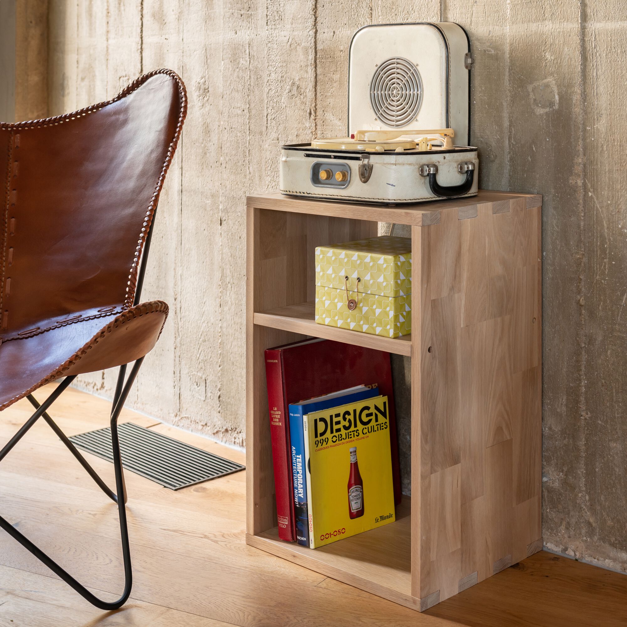 TASSIA - Étagère 2 cases en chêne - bois clair