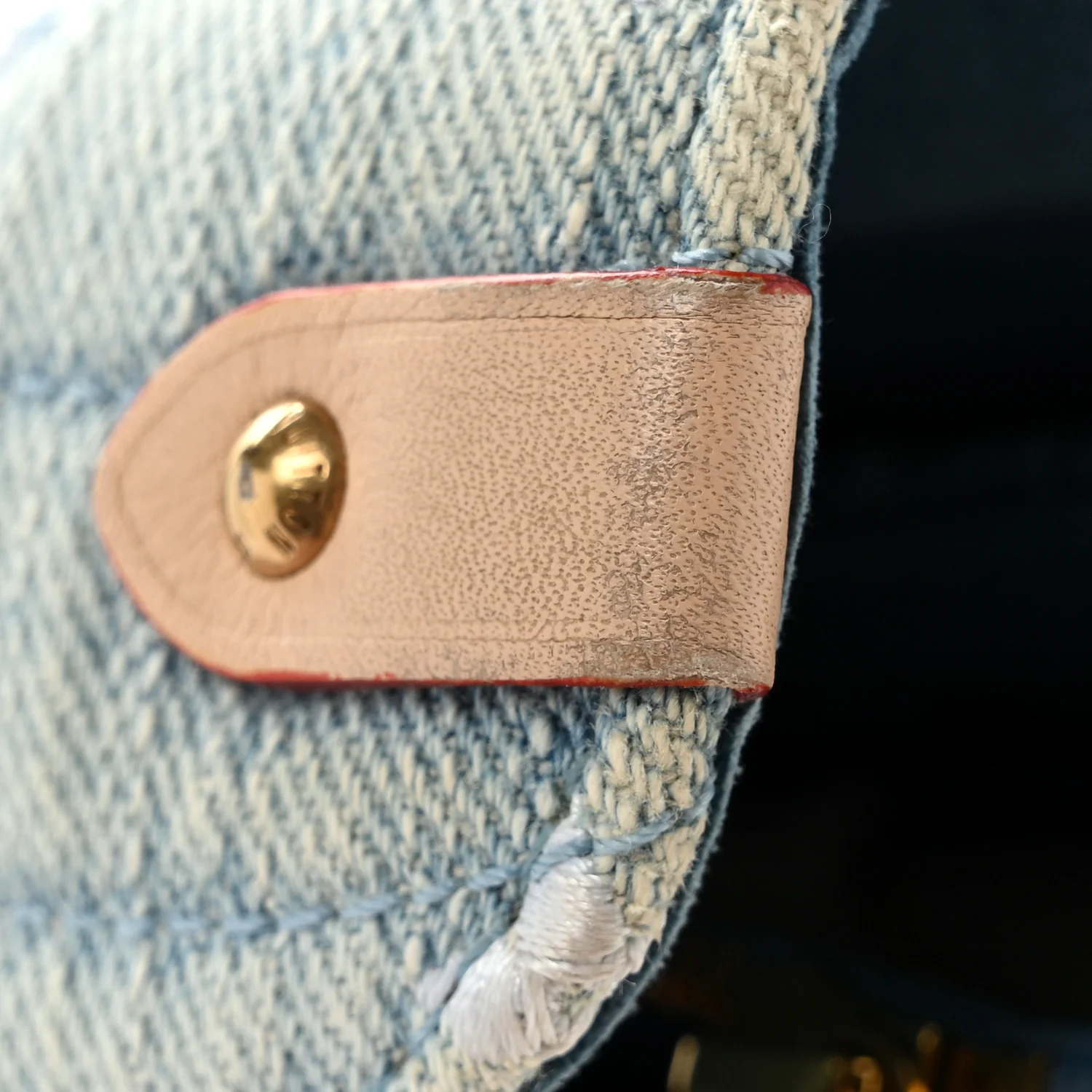 Embroidered Monogram Denim New Wave Chain Pochette Blue - Top Club