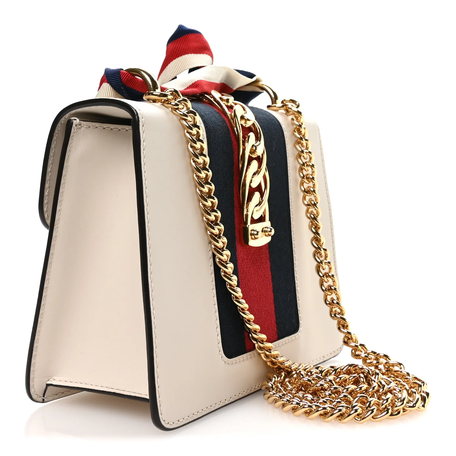 Calfskin Mini Sylvie Shoulder Bag White - Top Club