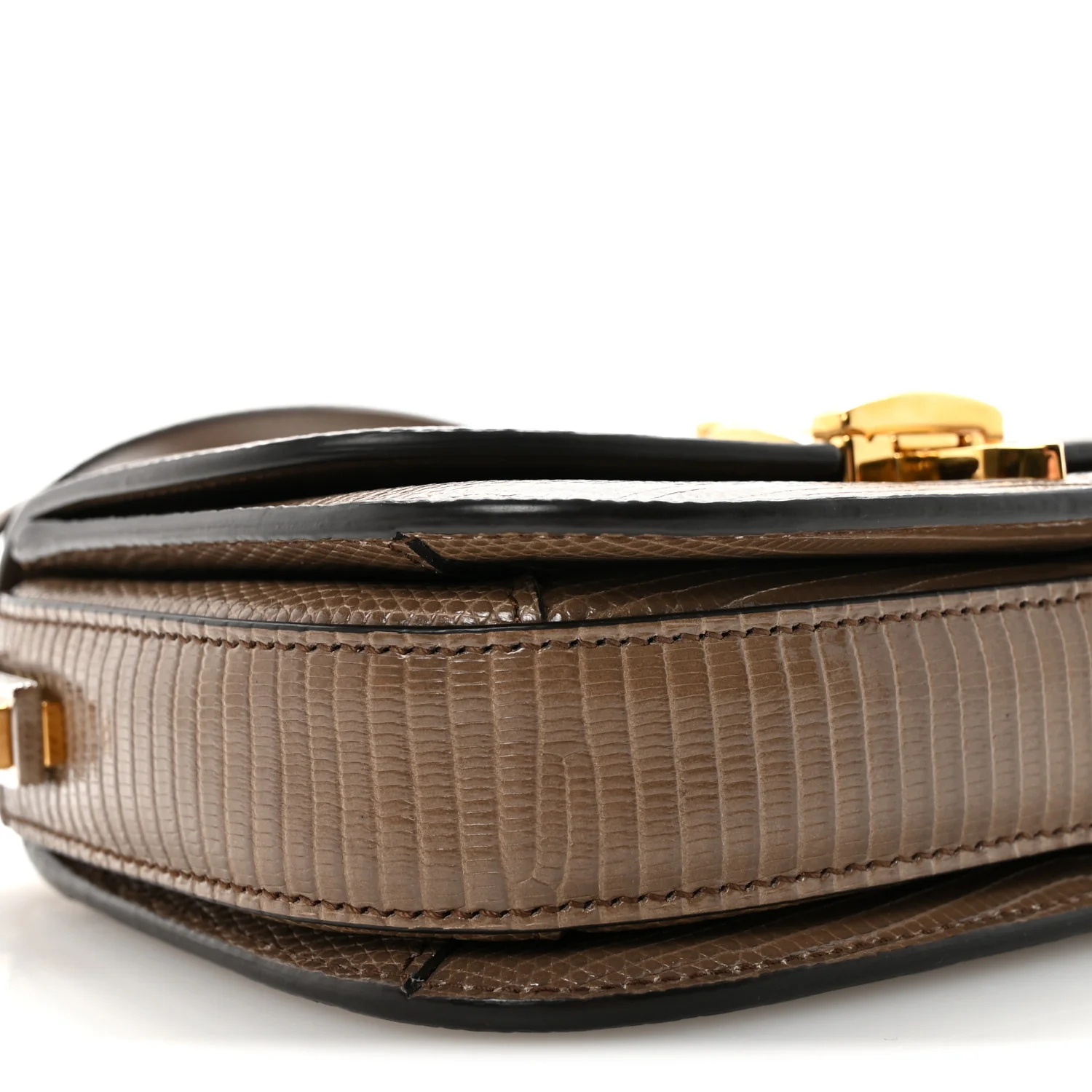 Lizard Mini Sylvie 1969 Messenger Bag Taupe - Top Club