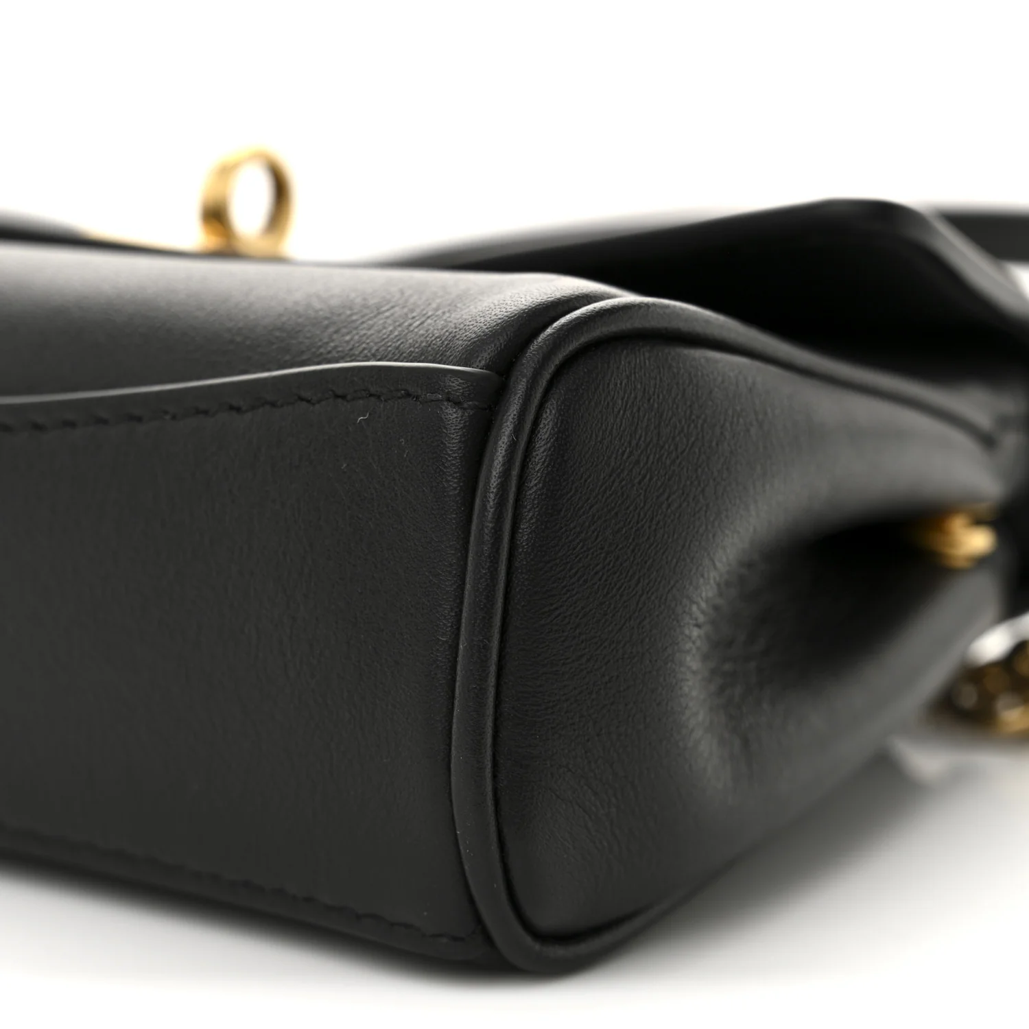 Natural Smooth Calfskin Nano Rodeo Top Handle Handbag Black - Top Club