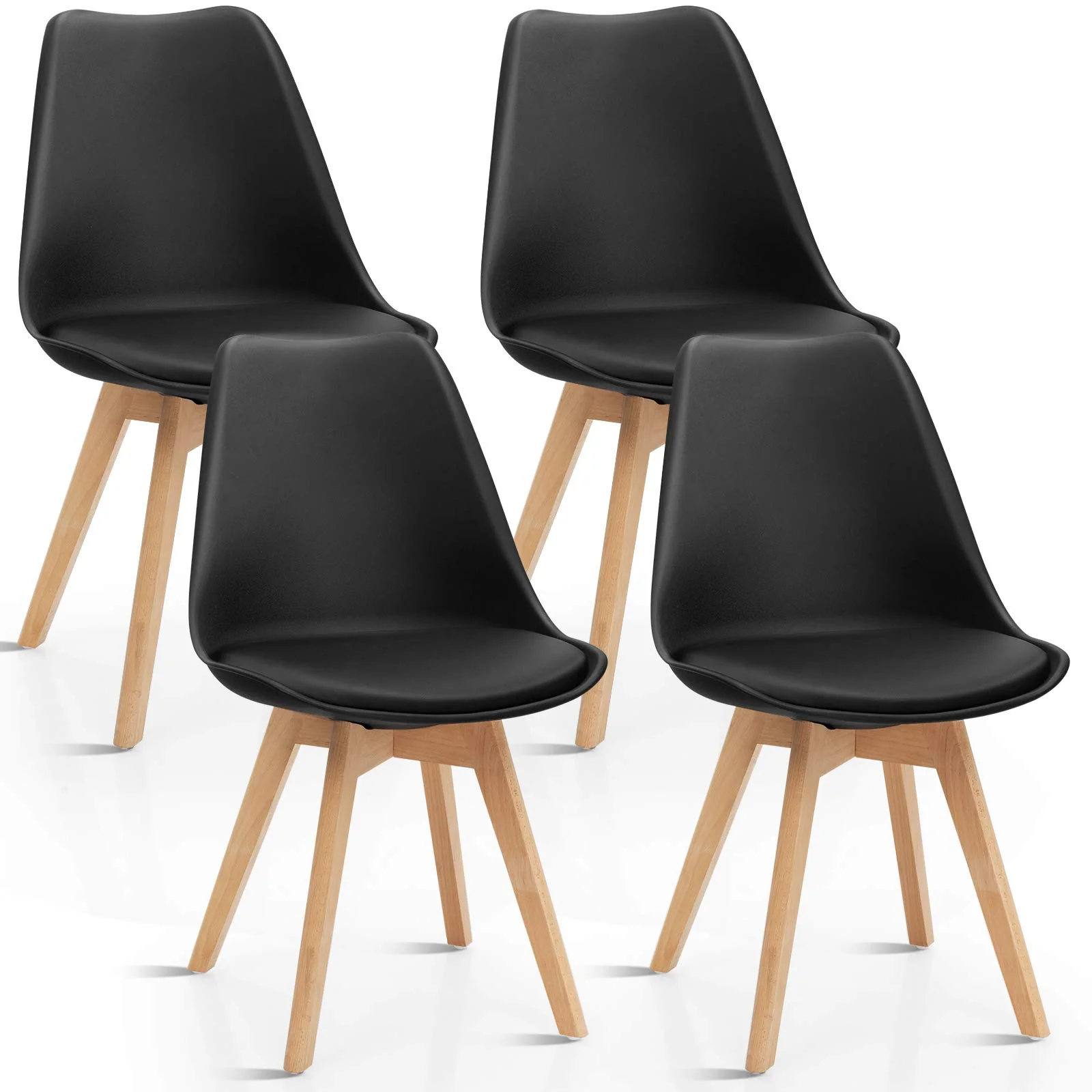 BEFOUNDLOVELY Set of 4 Modern High Backrest Dining Chairs
