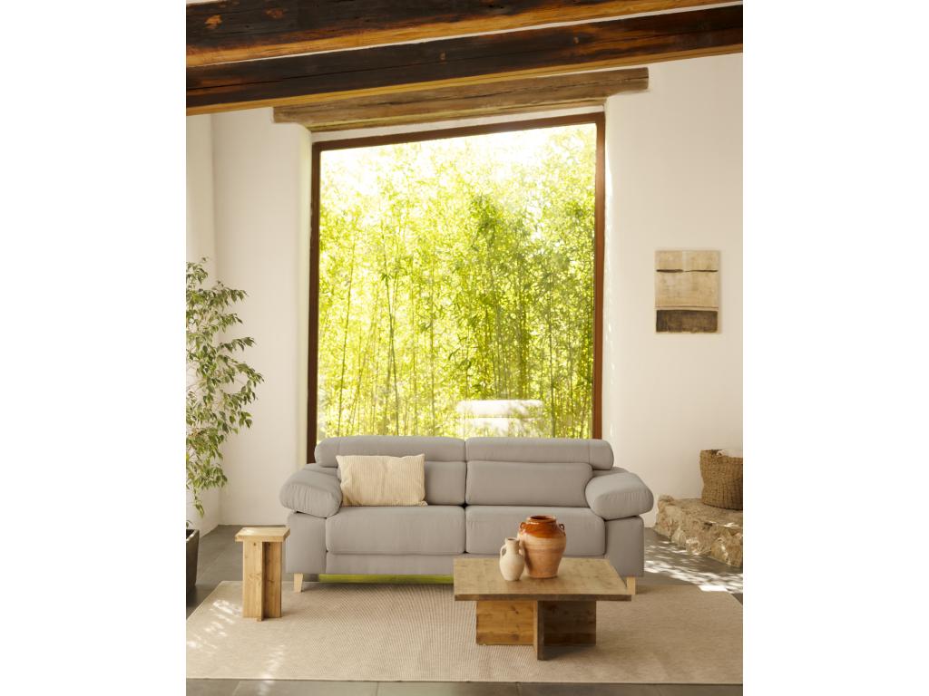 Sofá de 3 plazas color gris claro de 195x104cm - MONICA - Laocacasas