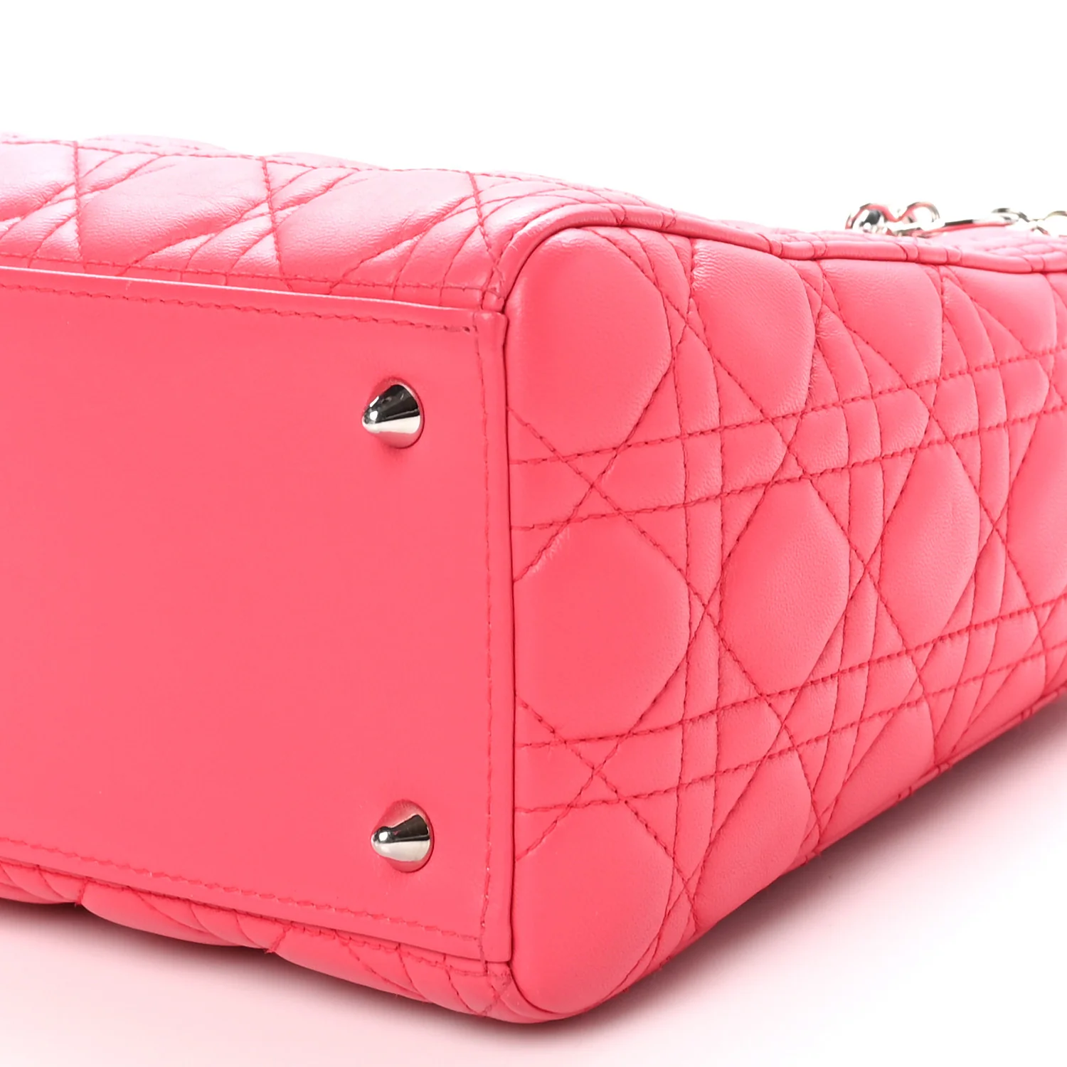 Lambskin Cannage Medium Lady Dior Fuchsia - Top Club