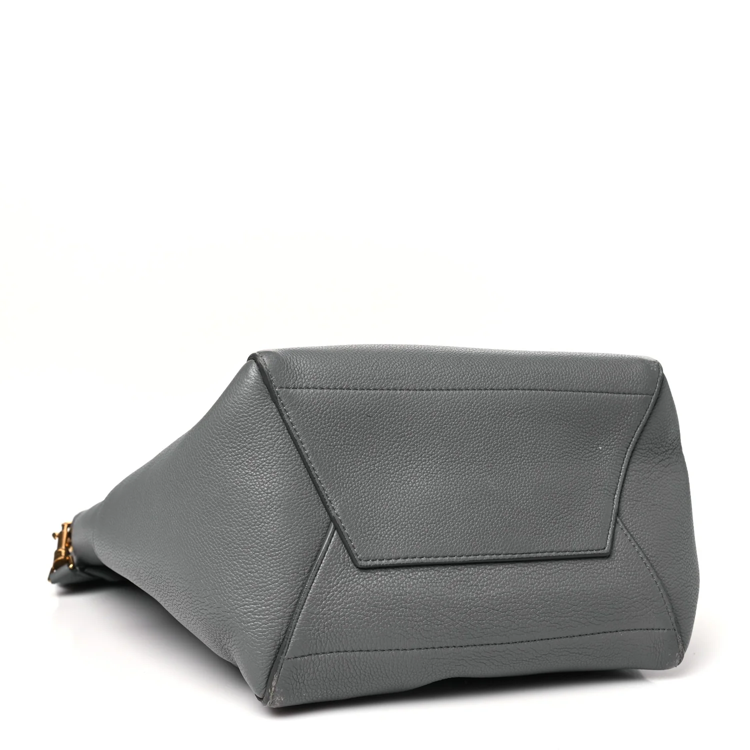 Soft Grained Calfskin Sangle Bucket Bag Grey - Top Club