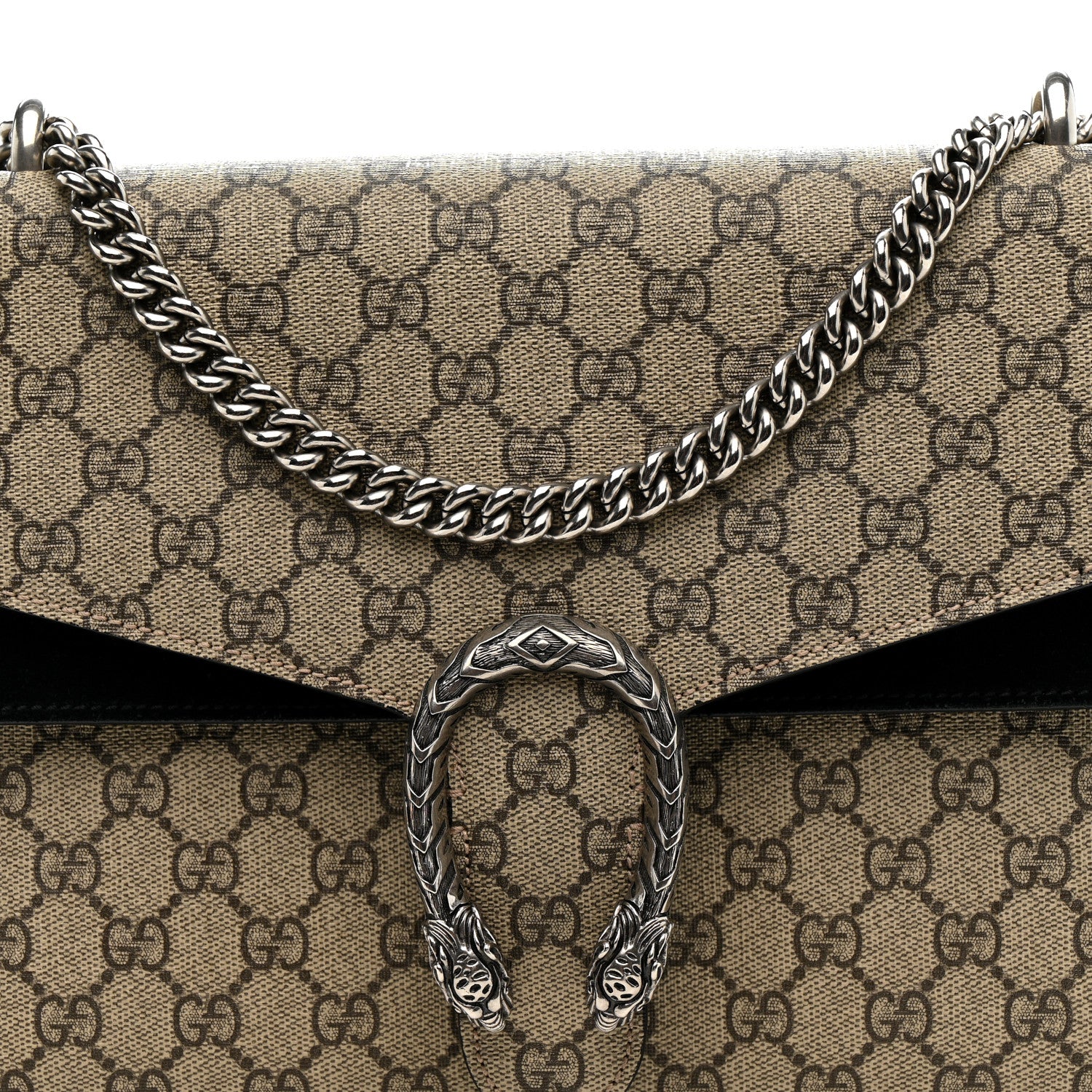 GG Supreme Monogram Medium Dionysus Shoulder Bag Black - Top Club