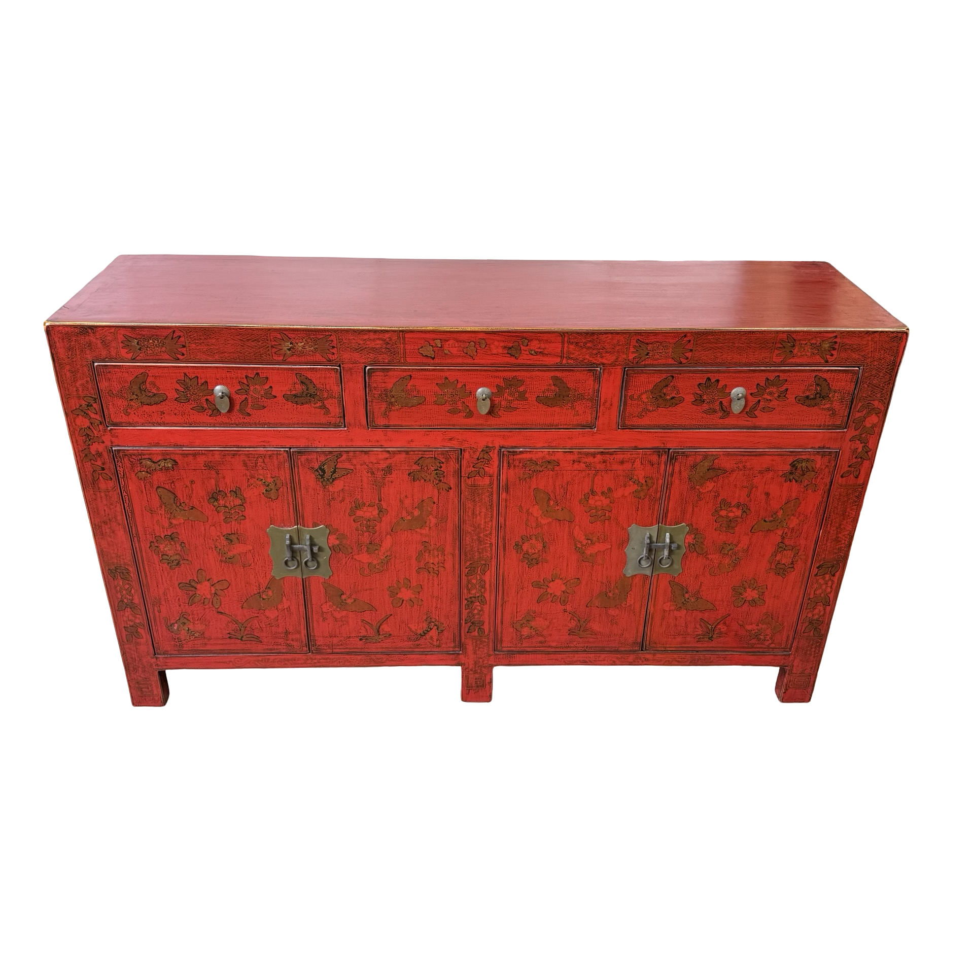 Dressoir rood beschilderd uniek
