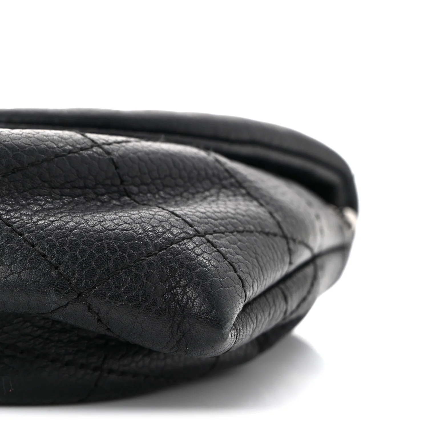 Lambskin Half Moon Wallet On Chain WOC Black - Top Club