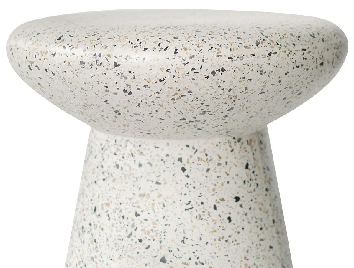 Luxury side table / stool white Ø 50 x H. 47 cm - Round concrete table / stool - Living room furniture - Luxury furniture - Concrete furniture - Luxury furnishings - Living room furnishings