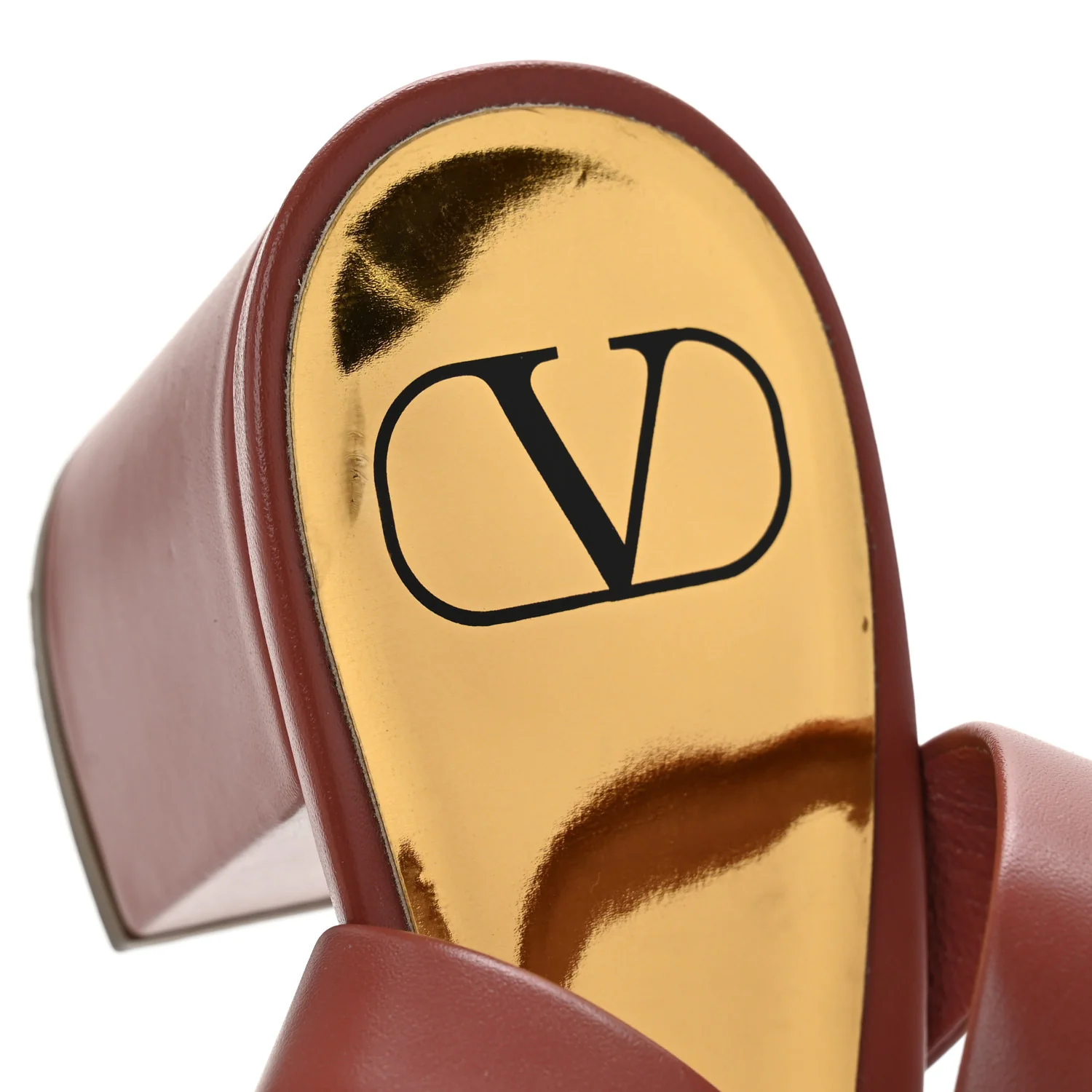Calfskin One Stud Ankle Strap 60mm Sandals 37.5 Gingerbread - Top Club