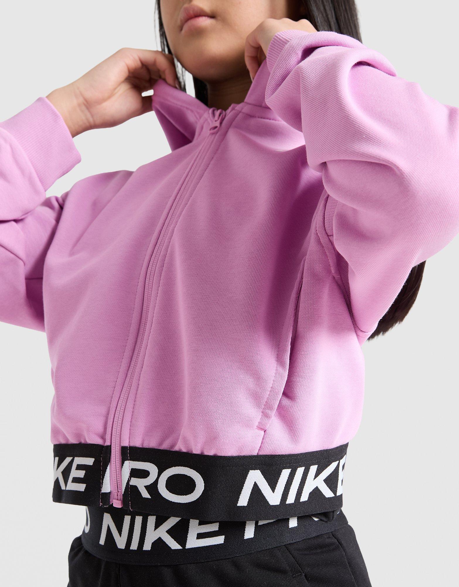 Nike Girls' Pro Crop Full Zip Hoodie Kinder