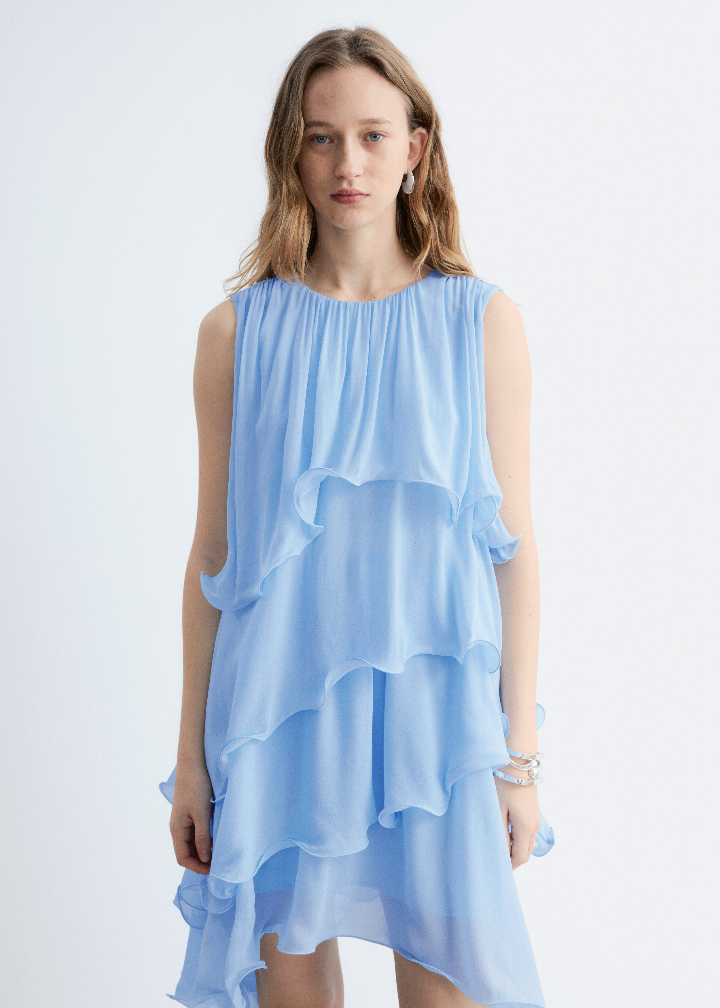 & Other Stories SLEEVELESS FRILL MINI DRESS