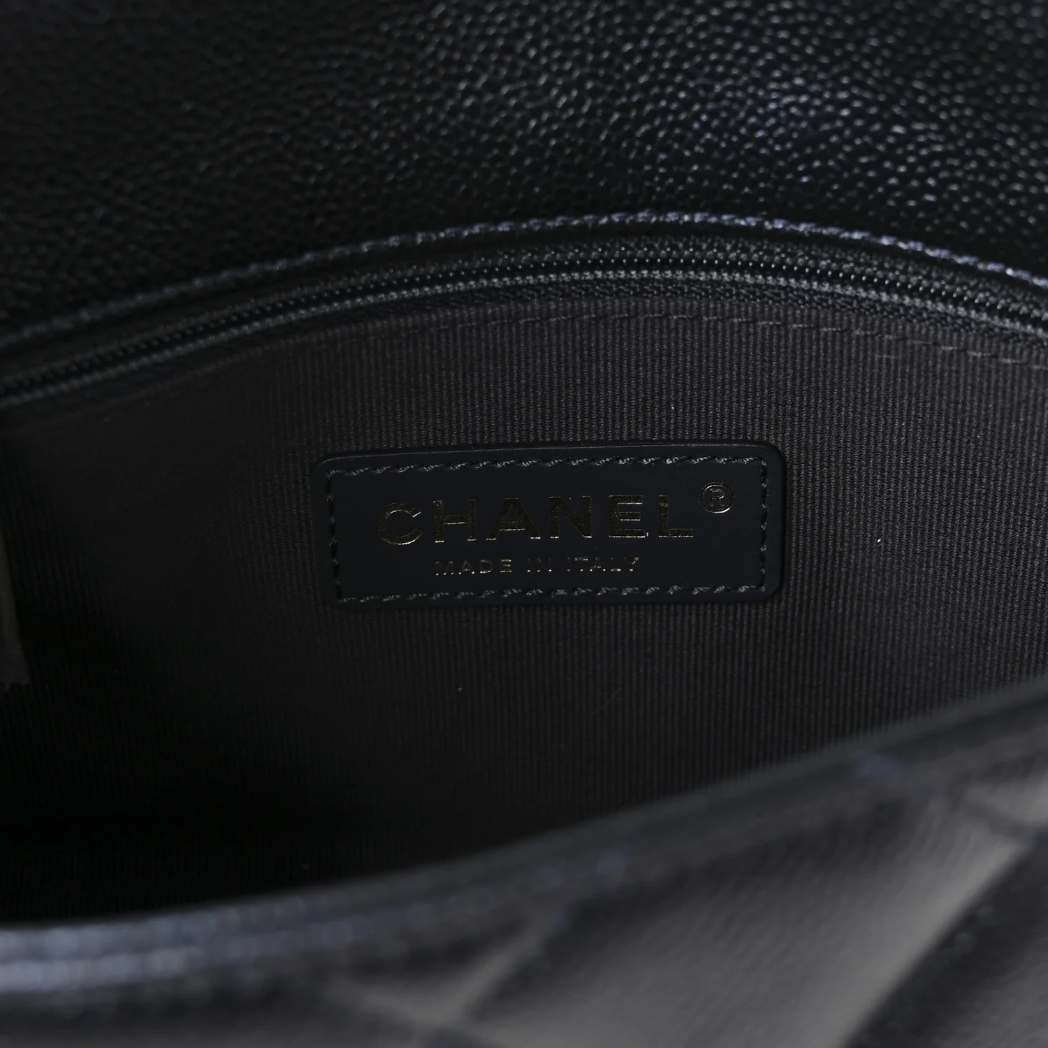 Iridescent Caviar Quilted Mini My Perfect Flap Black - Top Club