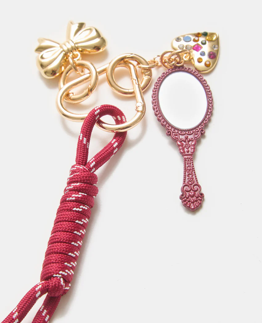 Pimkie Porte-clé ou déco de sac avec mini-miroir, nœud…