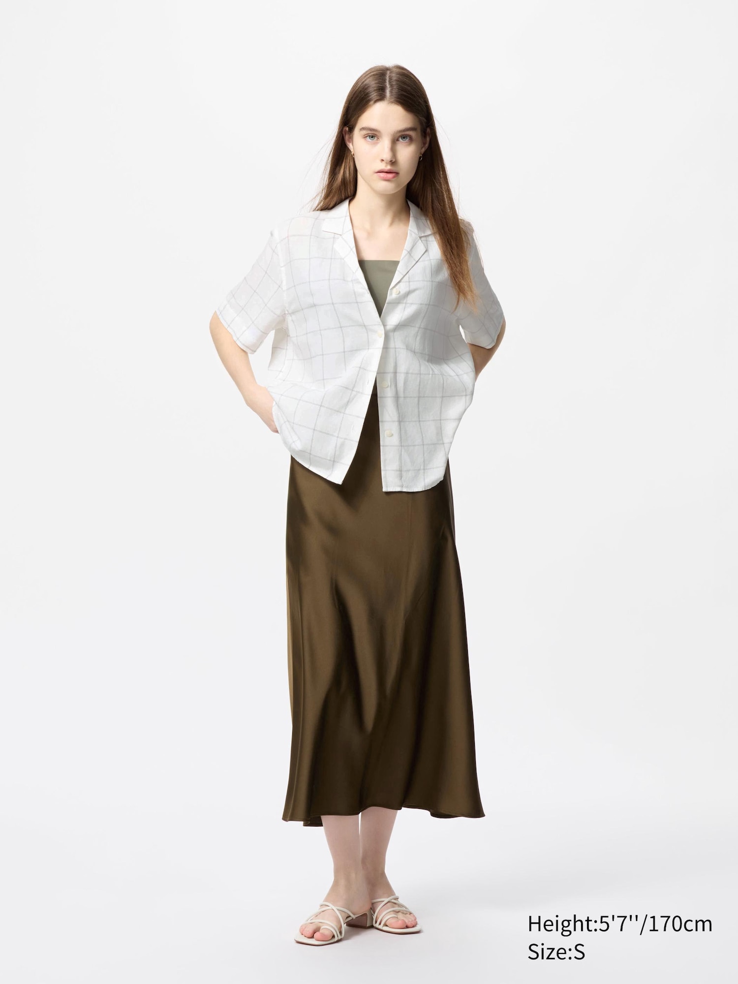 Linen Blend Open Collar Short Sleeve Shirt