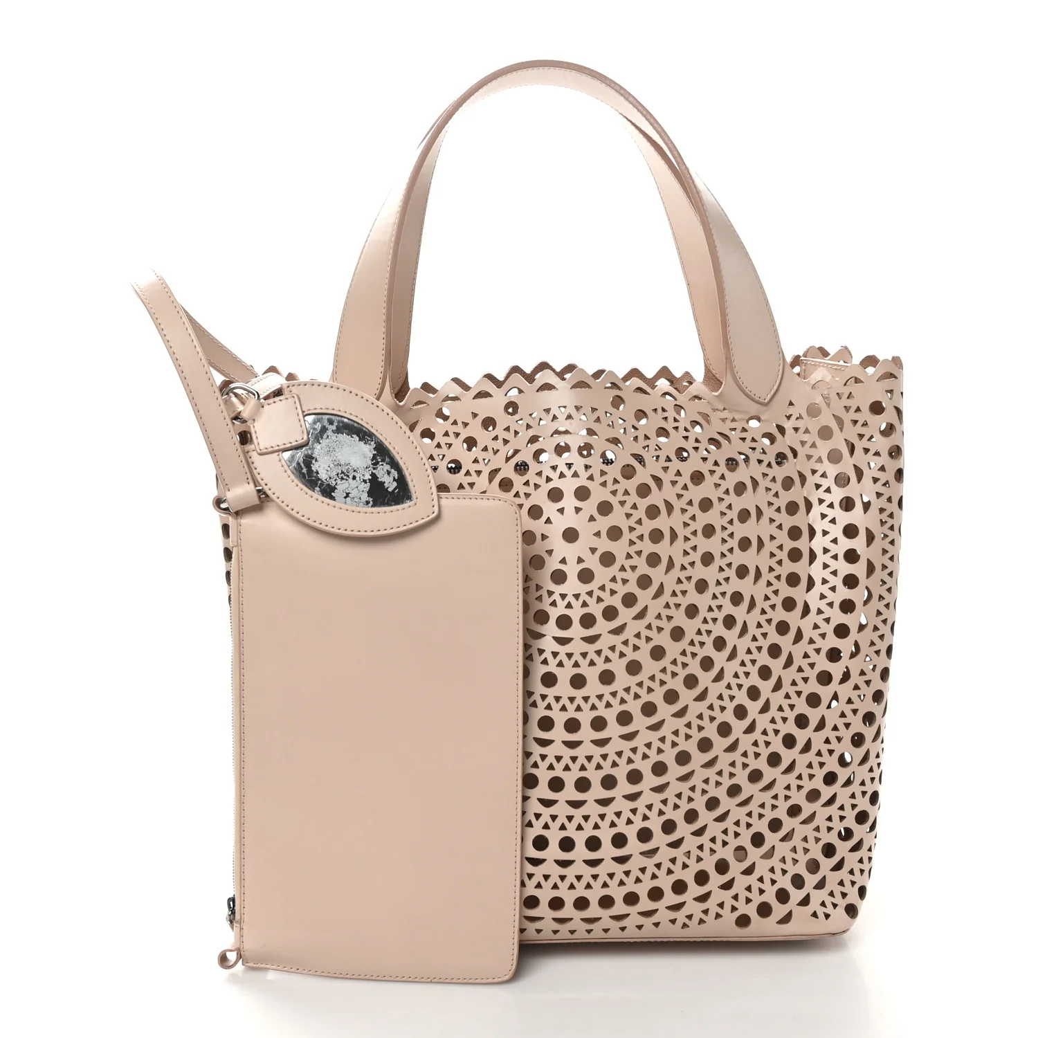 Calfskin Laser Cut Tote Sable - Top Club