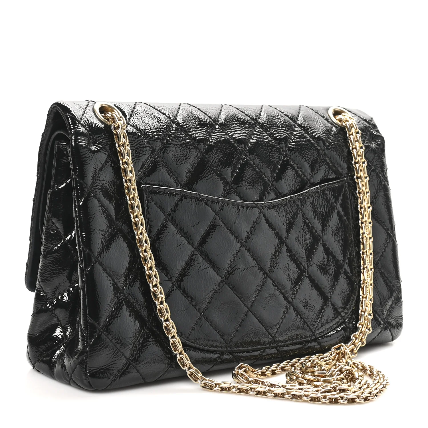 Distressed Patent Quilted 2.55 Reissue 226 Flap Black - Top Club