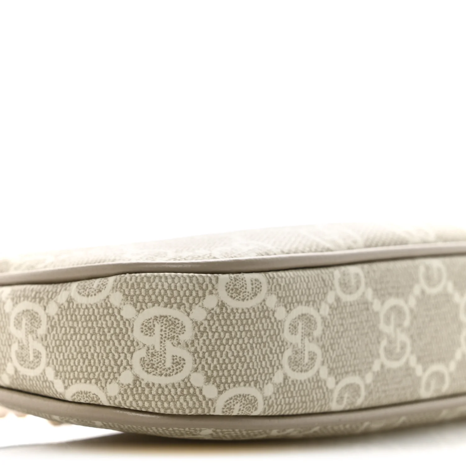 GG Supreme Monogram Textured Dollar Calfskin Web Mini Ophidia GG Handbag Beige Mystic White Oatmeal - Top Club