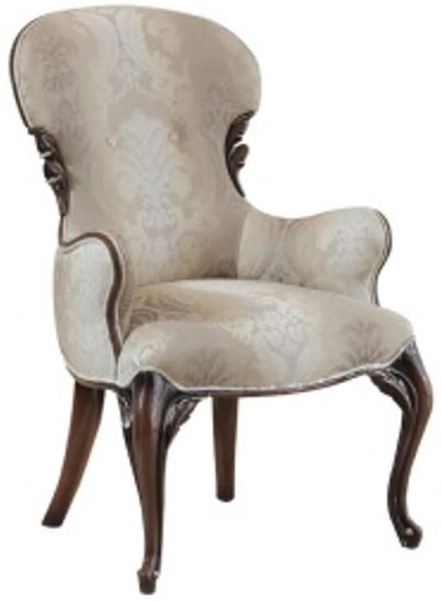 Luxury Baroque Dining Room Chair Set of 8 with Armrests Multicolored / Dark Brown - Magnificent Dining Room Chairs in Baroque Style - Baroque Dining Room Furniture - Luxury Dining Room Furniture in Baroque Style